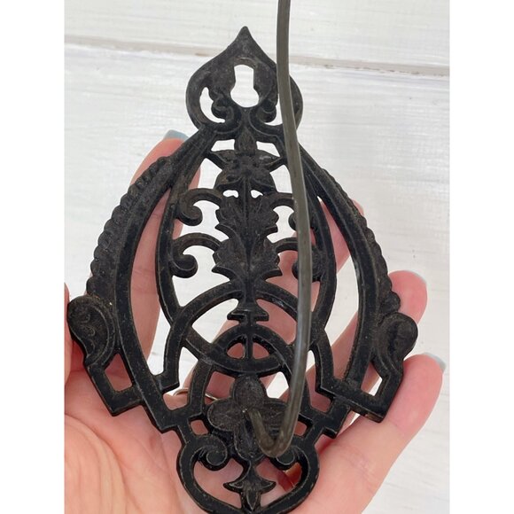Antique Cast Iron Eastlake Style Bill/Receipt/paper Spike Wall Hanging Floral - Picture 1 of 10